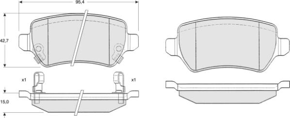 MTR MT464 - Kit de plaquettes de frein, frein à disque cwaw.fr