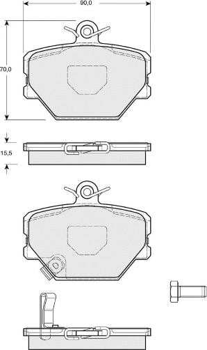 MTR MT460 - Kit de plaquettes de frein, frein à disque cwaw.fr