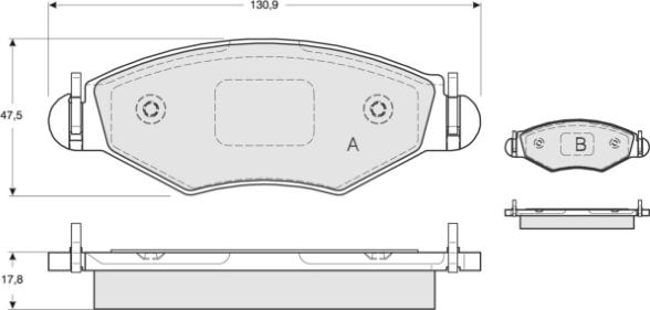 MTR MT463 - Kit de plaquettes de frein, frein à disque cwaw.fr