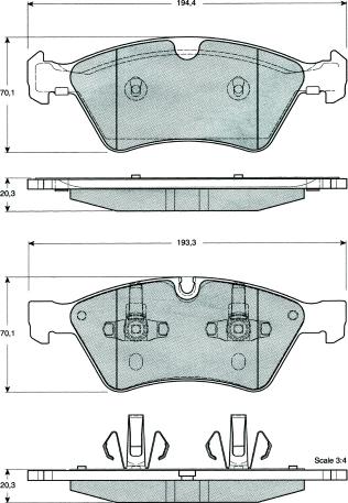 MTR MT477 - Kit de plaquettes de frein, frein à disque cwaw.fr