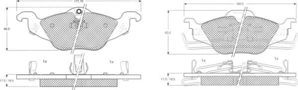 MTR MT551 - Kit de plaquettes de frein, frein à disque cwaw.fr