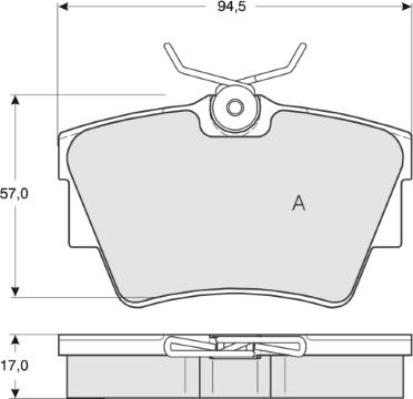 MTR MT557 - Kit de plaquettes de frein, frein à disque cwaw.fr