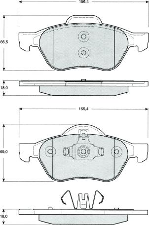 MTR MT511 - Kit de plaquettes de frein, frein à disque cwaw.fr