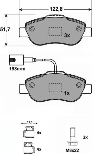 MTR MT513 - Kit de plaquettes de frein, frein à disque cwaw.fr