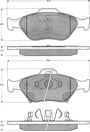 MTR MT517 - Kit de plaquettes de frein, frein à disque cwaw.fr