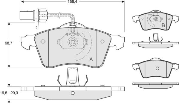 MTR MT581 - Kit de plaquettes de frein, frein à disque cwaw.fr