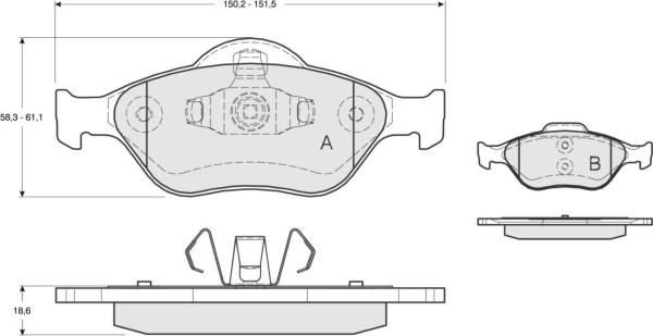 MTR MT536 - Kit de plaquettes de frein, frein à disque cwaw.fr