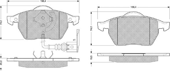 MTR MT525 - Kit de plaquettes de frein, frein à disque cwaw.fr