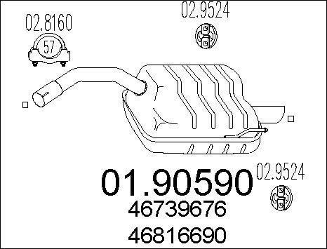 MTS 01.90590 - Silencieux arrière cwaw.fr