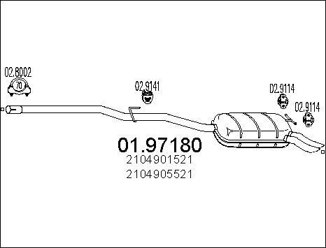 MTS 01.97180 - Silencieux arrière cwaw.fr