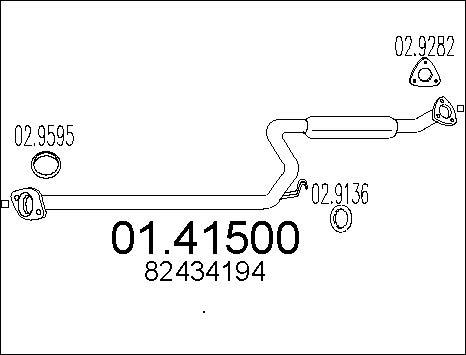 MTS 01.41500 - Tuyau d'échappement cwaw.fr