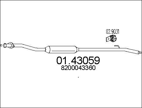 MTS 01.43059 - Tuyau d'échappement cwaw.fr