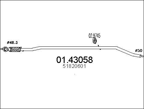 MTS 01.43058 - Tuyau d'échappement cwaw.fr