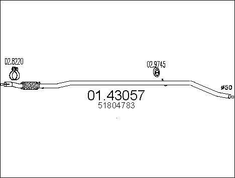 MTS 01.43057 - Tuyau d'échappement cwaw.fr