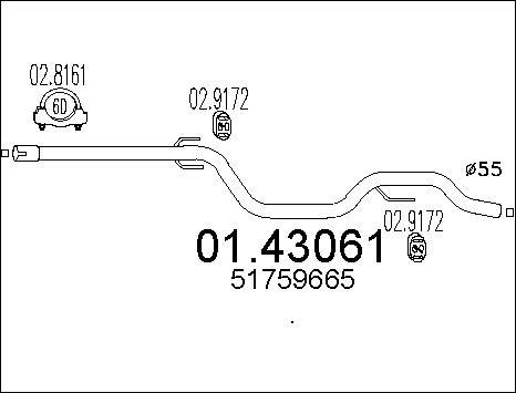 MTS 01.43061 - Tuyau d'échappement cwaw.fr