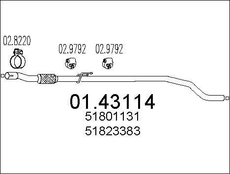 MTS 01.43114 - Tuyau d'échappement cwaw.fr