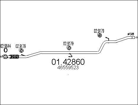 MTS 01.42860 - Tuyau d'échappement cwaw.fr