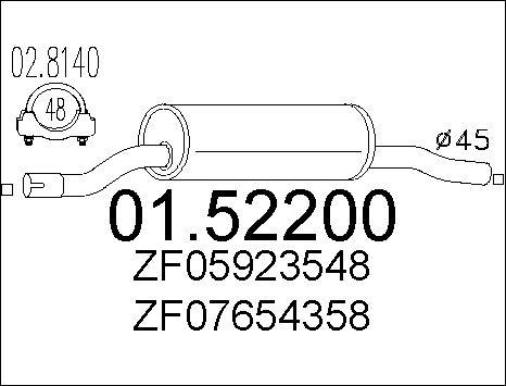 MTS 01.52200 - Silencieux avant cwaw.fr