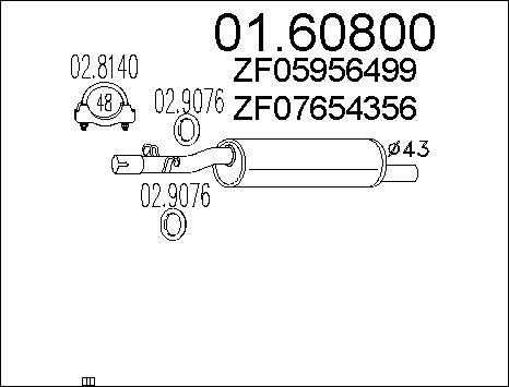 MTS 01.60800 - Silencieux arrière cwaw.fr