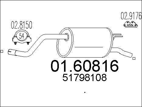 MTS 01.60816 - Silencieux arrière cwaw.fr