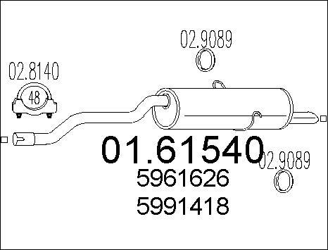 MTS 01.61540 - Silencieux arrière cwaw.fr