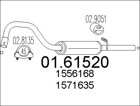 MTS 01.61520 - Silencieux arrière cwaw.fr