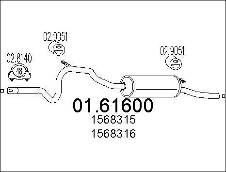 MTS 01.61600 - Silencieux arrière cwaw.fr