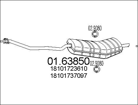 MTS 01.63850 - Silencieux arrière cwaw.fr