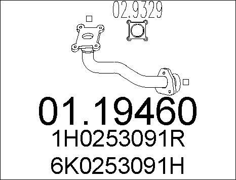 MTS 01.19460 - Tuyau d'échappement cwaw.fr