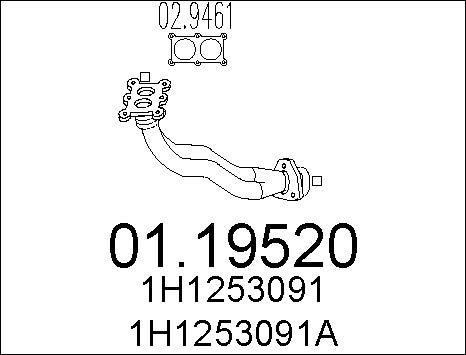 MTS 01.19520 - Tuyau d'échappement cwaw.fr
