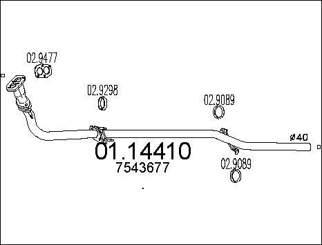 MTS 01.14410 - Tuyau d'échappement cwaw.fr