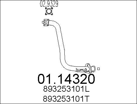 MTS 01.14320 - Tuyau d'échappement cwaw.fr