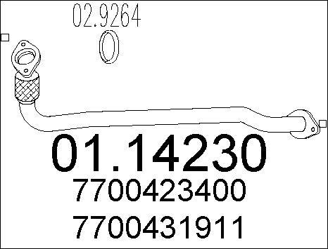 MTS 01.14230 - Tuyau d'échappement cwaw.fr