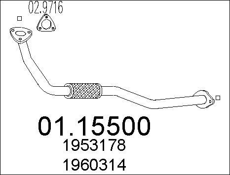 MTS 01.15500 - Tuyau d'échappement cwaw.fr