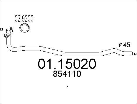 MTS 01.15020 - Tuyau d'échappement cwaw.fr