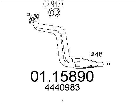 MTS 01.15890 - Tuyau d'échappement cwaw.fr