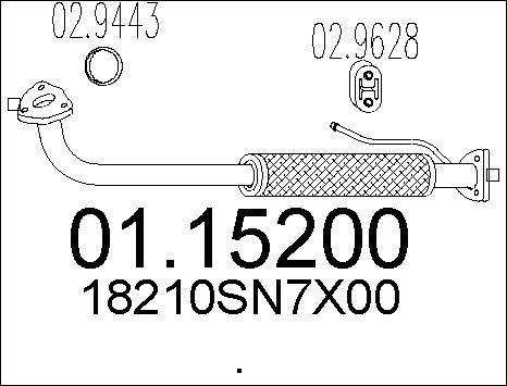 MTS 01.15200 - Tuyau d'échappement cwaw.fr