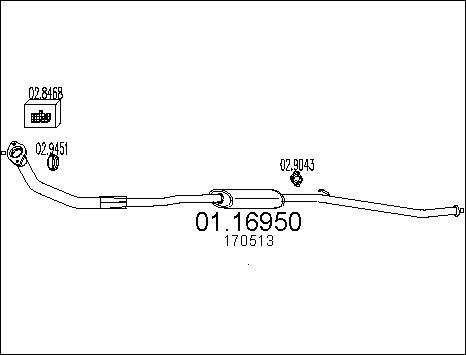 MTS 01.16950 - Tuyau d'échappement cwaw.fr