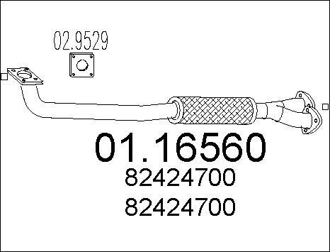 MTS 01.16560 - Tuyau d'échappement cwaw.fr