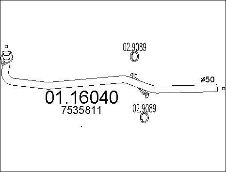 MTS 01.16040 - Tuyau d'échappement cwaw.fr