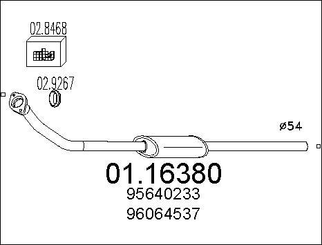 MTS 01.16380 - Tuyau d'échappement cwaw.fr