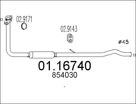 MTS 01.16740 - Tuyau d'échappement cwaw.fr