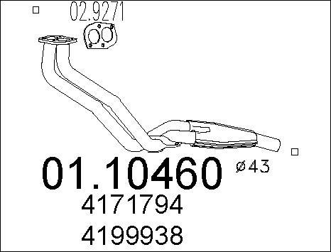 MTS 01.10460 - Tuyau d'échappement cwaw.fr