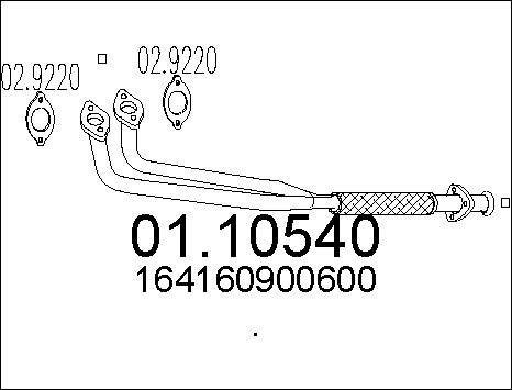 MTS 01.10540 - Tuyau d'échappement cwaw.fr