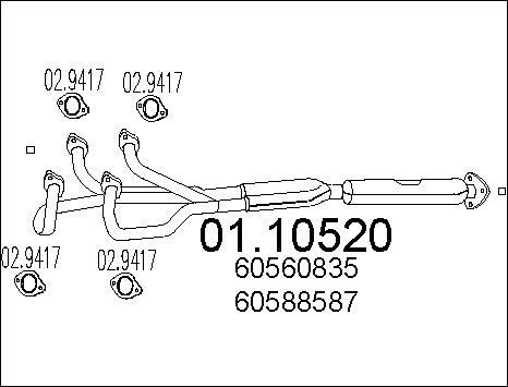 MTS 01.10520 - Tuyau d'échappement cwaw.fr