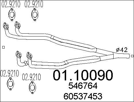 MTS 01.10090 - Tuyau d'échappement cwaw.fr