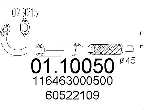 MTS 01.10050 - Tuyau d'échappement cwaw.fr