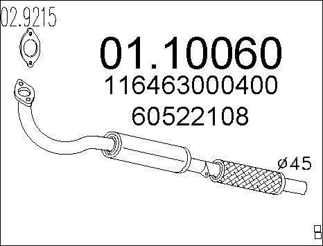 MTS 01.10060 - Tuyau d'échappement cwaw.fr