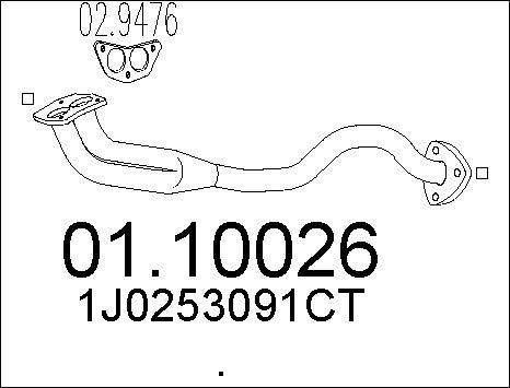 MTS 01.10026 - Tuyau d'échappement cwaw.fr