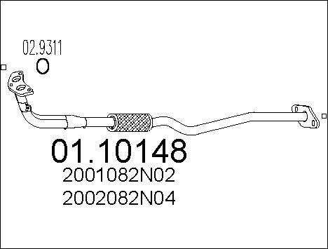 MTS 01.10148 - Tuyau d'échappement cwaw.fr